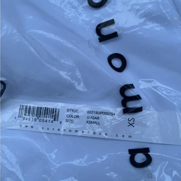 New Susana Monaco Ivory body con Sz XS Cutout Strap Solid Dress sugar white - Picture 10 of 13